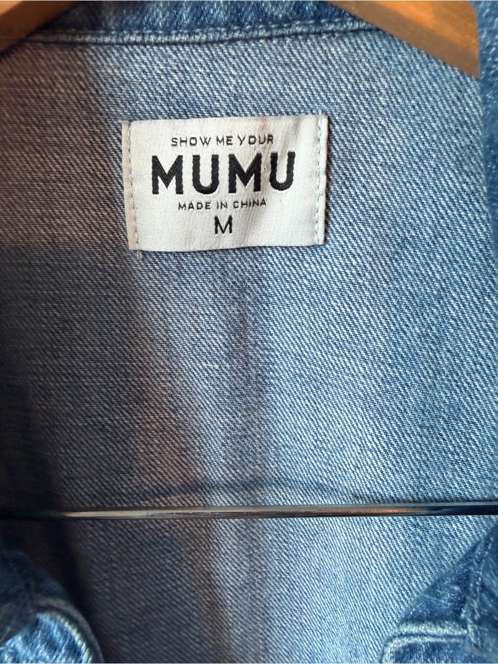 Show Me Your Mumu Oxford Denim Mini Dress in Stormy Blue - Picture 6 of 6